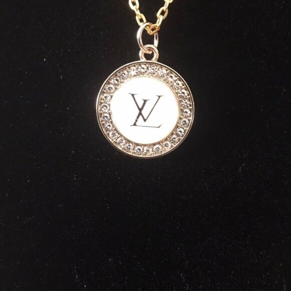Louis Vuitton Louis by Night Pendant with 16-18in Necklace (White Enamel) - Picture 1 of 4